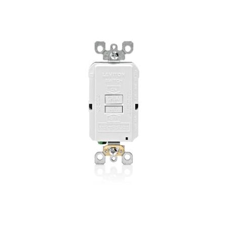 Leviton GFCI Receptacle, 20A, 125Vac, White GFRBF-W